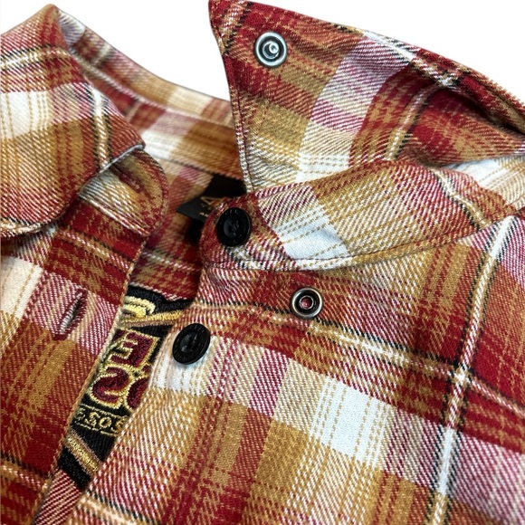 Harley-Davidson 120th Anniversary Plaid Shirt in Red and Gold - Picture 5 of 8